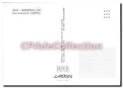 Mirepoix — Os couvertos (século XIII) — Editions d'Art Larrey — Verso
