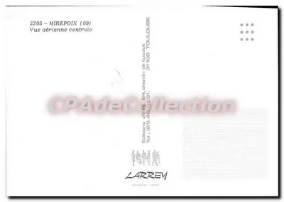 Mirepoix (09) — Widok z powietrza centrum — Wydawnictwo Toulouse — Rewers