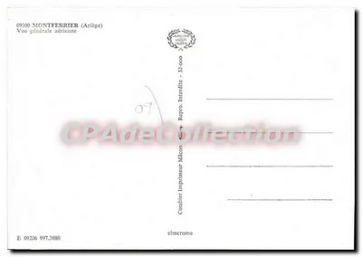 Montferrier (Ariège) — Ogólny widok z lotu ptaka — Drukarnia Comblier, Mâcon — Rewers