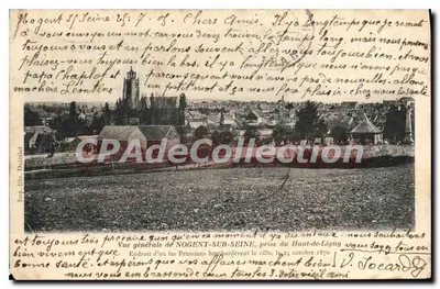 Nogent-sur-Seine — Vista geral tirada do Haut-de-Ligny, 25 de outubro de 1870 — Imp. Lib. Dozelet