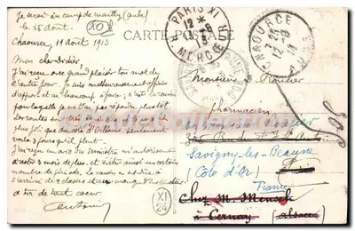 Châource (Aube) — O Castelo da Cordelière, Fachada Principal — Editor Desconhecido — Verso