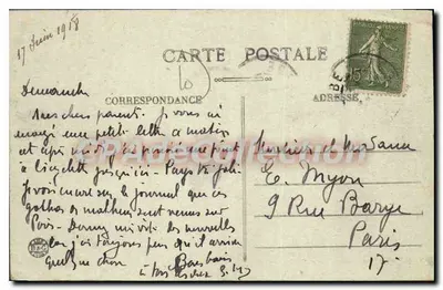 Bar-sur-Aube — A Aube e a Montanha Ste-Germaine sob a neve — editor desconhecido — Verso