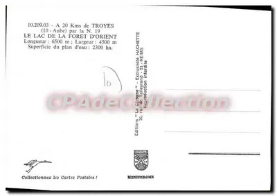 Jezioro Lasu Orientalnego — Wydawnictwo 'La Citogne' — N° 10.209.03 — Rewers