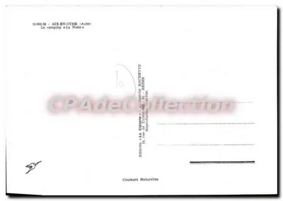 Camping La Nosle — Aix-en-Othe (Aube) — Edições « La Citrope » — Verso