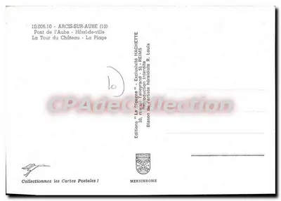 Arcis-sur-Aube — Most Aube, Rada Miasta, Zamek, Plaża — Wydawnictwo 'La Cigogne' — Rewers