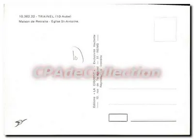 Trainel (10)-Aube — Casa de Repouso e Igreja São Antônio — Edições La Cigogne — Verso