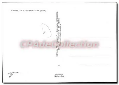 Nogent-sur-Seine — vista panorâmica — Edições 'La Cigogne' Hachette, série 10.268.59 — Verso