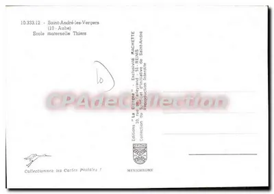 Saint-André-les-Vergers — Escola Maternal Thiers — Edições 'La Cigogne' — Verso
