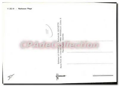Narbonne Plage — Editor LA CIGOGNE, série 11.262.49 — Verso