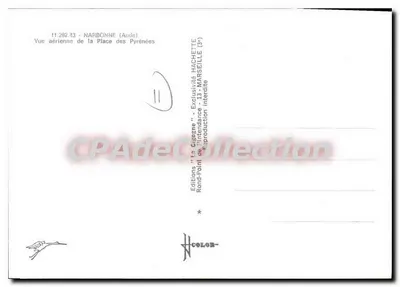 NARBONNE (Aude) — Widok lotniczy Plac Pyrenes — Wydawnictwo "La Gigogne" — Rewers