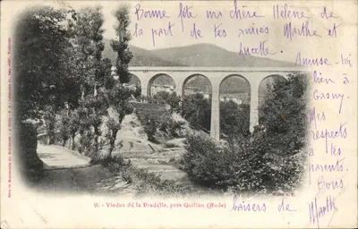 Viaduto de la Pradelle perto de Quillan (Aude) — Série 'Monumentos do Sudoeste' — Laborde Frères, Imp.édit. Toulouse, N° 9