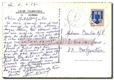 Zamek Montmarin — widok z zamku — L'Aude Touristique — Rewers
