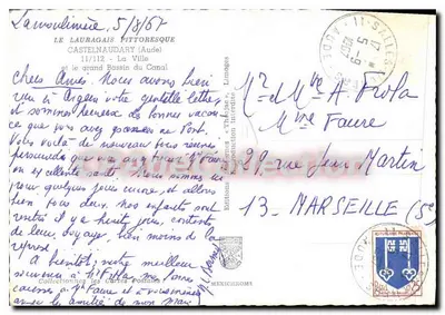 Castelnaudary — O grande Bassin do Canal — Edições « Tholéjac » — Verso