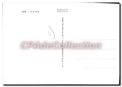 Aude — Carta postal turística com mapa do departamento — Elnacap — Verso