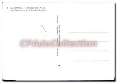 Lagrasse - Corbières (Aude) — Os Muros e a Roche Galière — Éditions Médiennes « Théojac » — Verso
