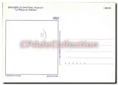 Brousse-le-Château — Le Relays du Château — IRIS — Verso
