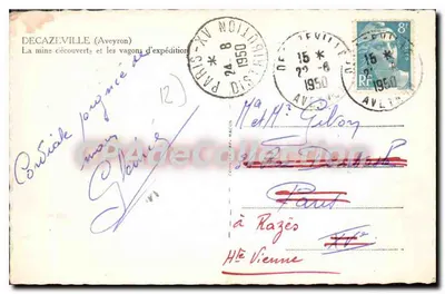 Décazeville (Aveyron) — A mina descoberta e os vagões de expedição — Cim — Verso