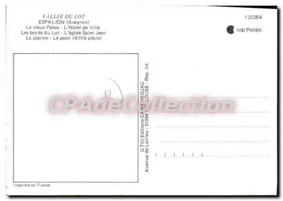 Espalion — Primeiro sorriso do Midi — Edições Larrieu, Rep. Int. 120264 — Verso