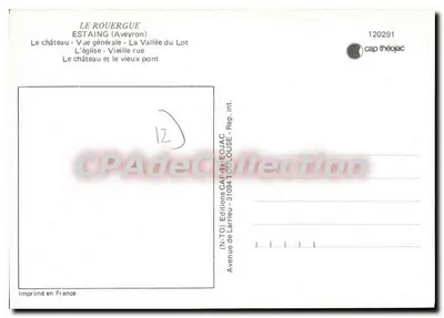 Estaing — Seu Castelo, Seu Ponte, sua Cruz e seus Panoramas — Edições Larrieu — Verso