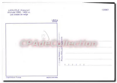 Laguiole (Aveyron) — As classes de neve — Foto Mallet, IRIS — Verso