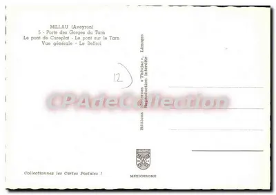 Millau — Pamiątka z Millau — Wydawnictwo Médiernes & Théodiac — Rewers