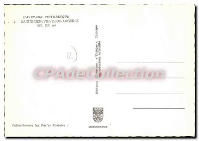 Sainte-Geneviève-sur-Argeance — widok placu i kościoła — Éditions Méridaines, Limoges — Rewers