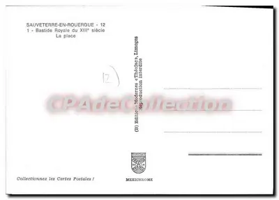 Sauveterre-en-Rouergue — Bastide Real do Século XIII — Editions Modernes ThéoJac, Limoges — Verso