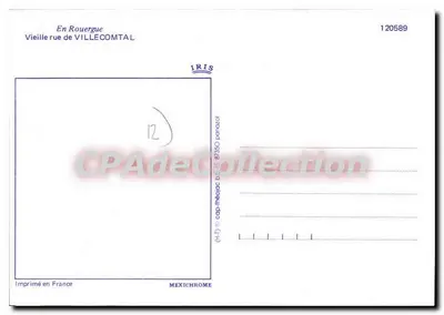 Velha rua de VILLECOMTAL — Em Rouergue — IRIS MEXICHROME n°120589 — Verso