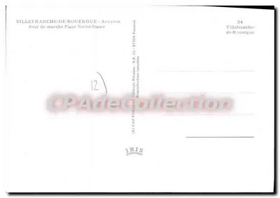 빌프랑스 드 루에르그 — 노트르담 광장 시장일 — Révima 출판 — 뒷면