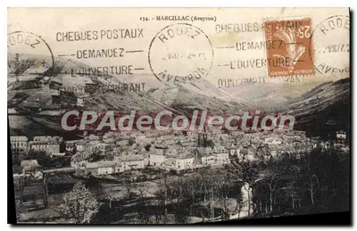 Marcillac (Aveyron) — visão aérea do vilarejo — Cheques Postais, n°134