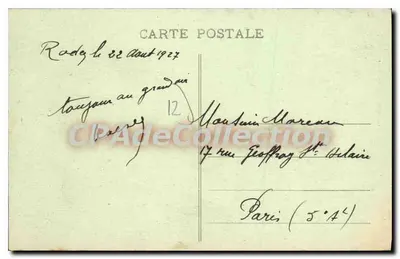 Marcillac (Aveyron) — visão aérea do vilarejo — Cheques Postais, n°134 — Verso