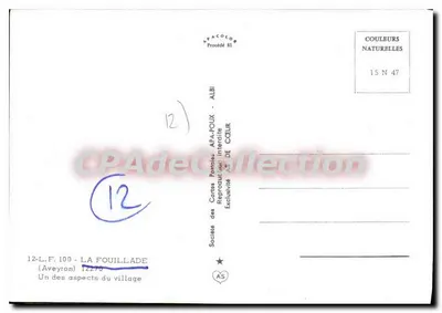 La Fouillade — Jeden z aspektów wsi — Société des Cartes Postales APA-POUX, ALBI — Rewers