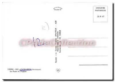 Camarens - El Puente y la Iglesia — Sociedad de Tarjetas Postales APA-POUX - ALBI, Procedé 81 — Reverso