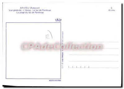 Arvieu — Vista geral e lago de Pareloup — IRIS — Verso