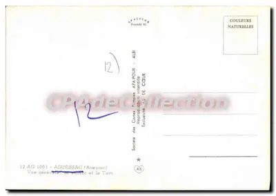 Aguessac — Vista geral, o viaduto e o Tam — Sociedade das Cartas Postais APA-POUX - ALBI — Verso
