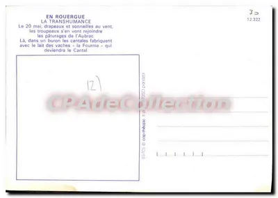 No Rouergue — País das Tradições — CPAdéCollection — Verso