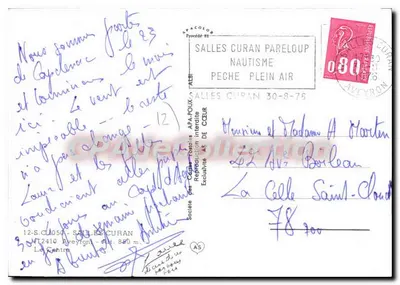 Sallles-Curan — Vista da rua principal com casa coberta de lianças — Sociedade das Cartas Postais de Arte — Verso