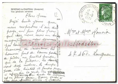 Severac-le-Château — Ogólny widok z lotu — Wydawca CIM — nr 12 — Rewers