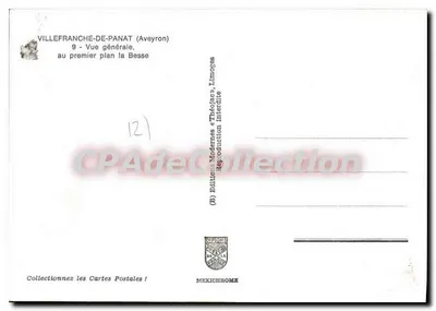 Villefranche-de-Panat — ogólny widok z pierwszym planem Besse — Wydawnictwo Théo Jac, Limoges — Rewers