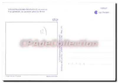 Villefranche-de-Panat — Vista geral, no primeiro plano La Besse — IRIS — Verso