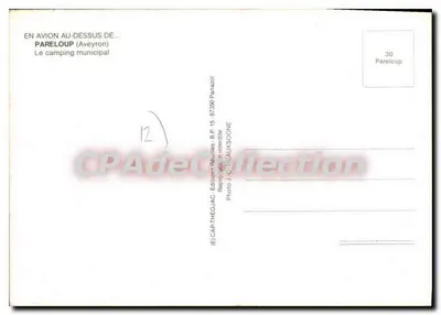 Pareloup (Aveyron) — O camping municipal — Édition Théoujac — Verso