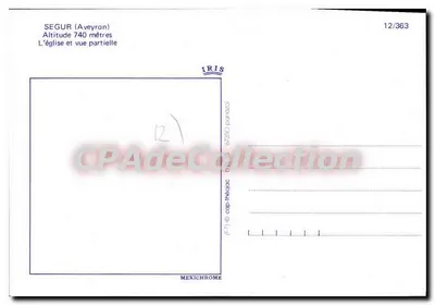 Segur (Aveyron) — La iglesia y vista parcial — IRIS — Reverso