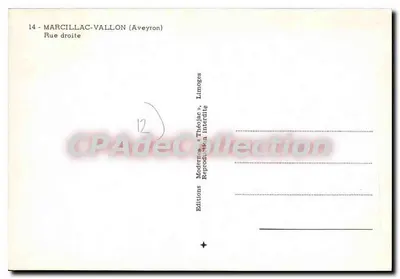 Marcillac-Vallon (Aveyron) — Rue droite — Edições Modernas Théolèges — Verso