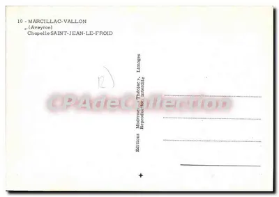 Capela de São João o Frio — Marcillac-Vallon (Aveyron) — Éditions Théo Jac — Verso
