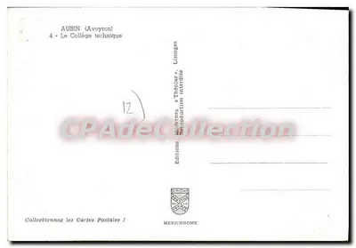 Aubin (Aveyron) — O Colégio Técnico — Éditions Diplomome — Verso