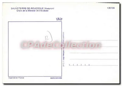 Sauveterre-de-Rouergue — Cruz da Méréte (século XVI) — IRIS, n° 120724 — Verso