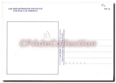 Aveyron — Carta turística ilustrada — editor Cap Théojac, n° CD 12 — Verso