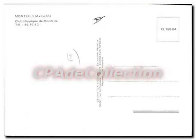 Écuries de Monteils — Sala de treinamento equestre — Edições 'LA CSOGNE' — Verso