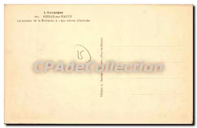 Pierre-sur-Haute — O povoado da Richerade a 1.600 metros de altitude — Edição L. Bachel (Puy-de-Dôme) — Verso