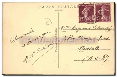 Montsalvy — A Avenida sombreada de Aurillac — Verso